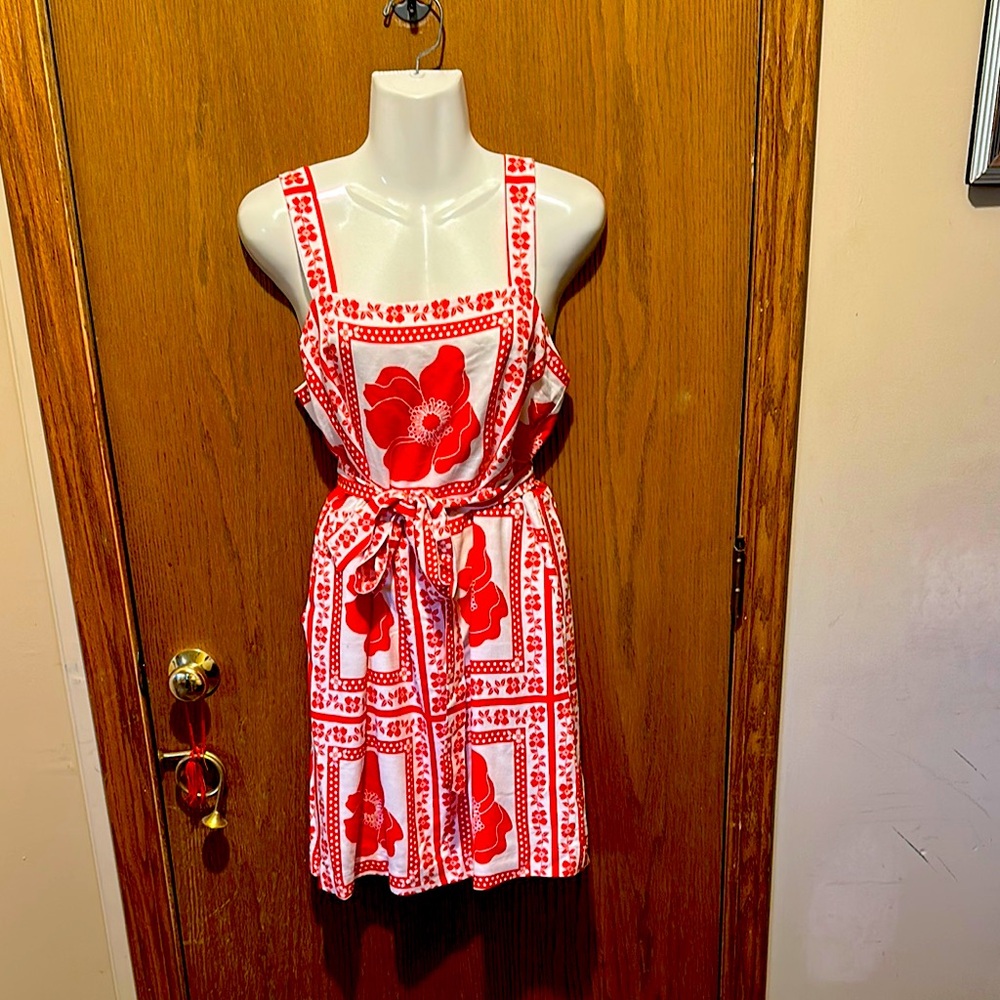 Draper James RSVP Red and White Patterned floral summer Dress small